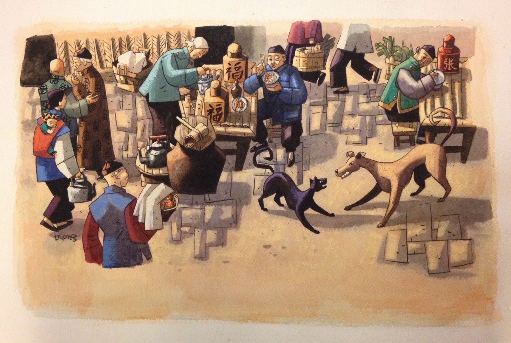 Gargote chinoise illus de couv Et le Chat devint l'ennnemi du chien Actes Sud J TRUONG