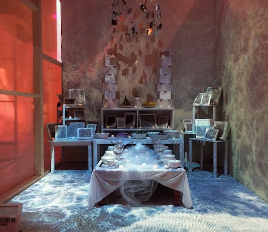 “Sự Hồi Tưởng” installation at SOMArts Cultural Center in San Francisco for “City of Souls” exhibit